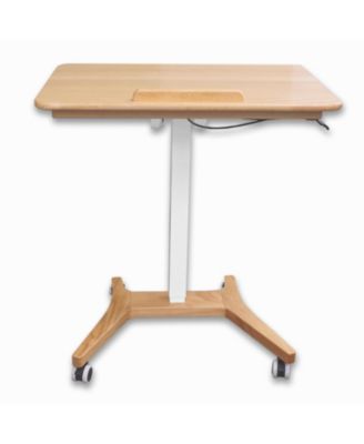 High Rise Solid Wood Mobile Standing Desk