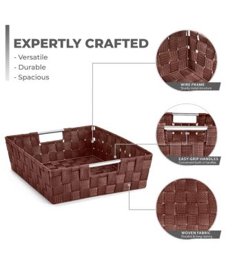 9 Piece Variety Size Hand-Woven Storage Baskets - for Home & Closet Organization