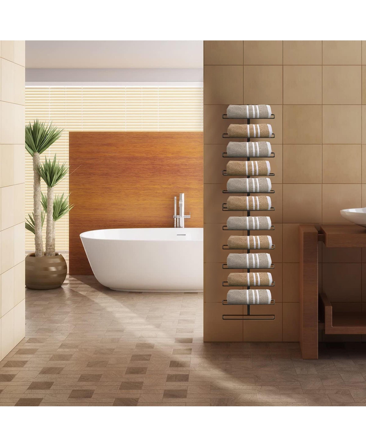 Sorbus Black Metal Wine Rack Bottle Holder - for Home Bar, Kitchen (Holds 12)