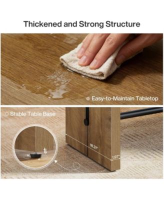 Bar Table, 41.3" Pub Table with Metal Footrest