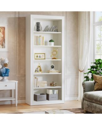 75" Tall Bookcase, 6-Tier Modern Bookshelf Open Display Storage Shelves, Floor Standing Large Book Shelf