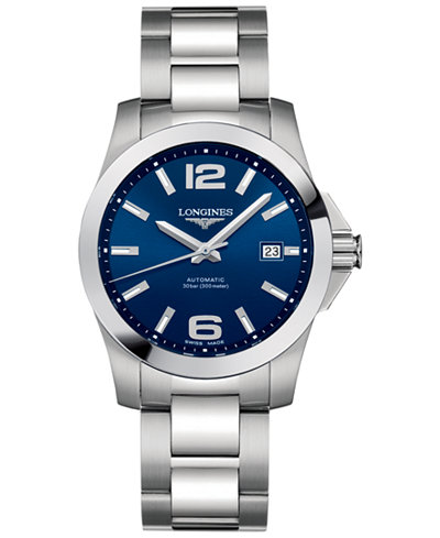 Longines Men's Swiss Automatic Conquest Stainless Steel Bracelet Watch 39mm L36764996