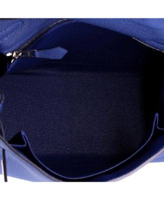 Kelly 25 Handbag Blue Togo with Palladium Hardware