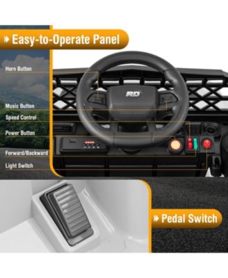 Kids 12V Electric Ride On Truck with Remote Control LED Lights and Music for Ages 3 and Up