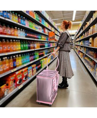 16" Rolling Tote Bag Grocery Bag on Wheels Shopping Trolley BubbleRush