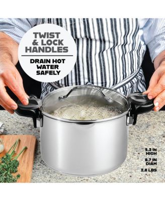   5 Qt. Stainless Steel Pasta Pot with Twist and Lock Handles