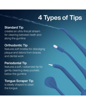 Icon Water Flosser Replacement  Standard, Periodontal, Orthodontic & Tongue Scraper - Genuine, Authentic Part (White)