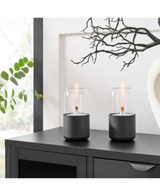 Ambrose Oil Lamp Style Rope Wick Clean-Burning Tabletop Portable Fire Pit Set of 2