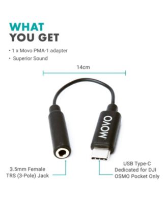 PMA-1 Female 3.5mm TRS Microphone Audio Adapter Cable Compatible with The DJI OSMO Pocket