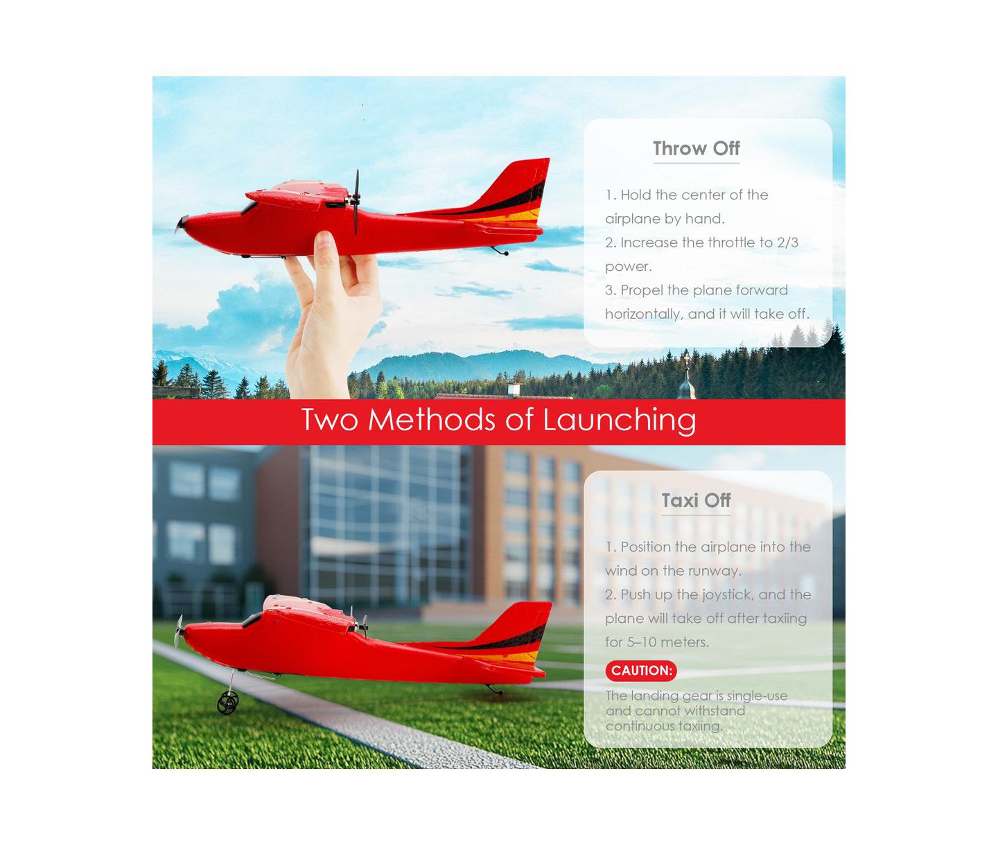 Детская игрушка Bruce & Shark Z50 Beginner 2.4G Crash-Resistant RC Plane, цвет: Красный — фото 3