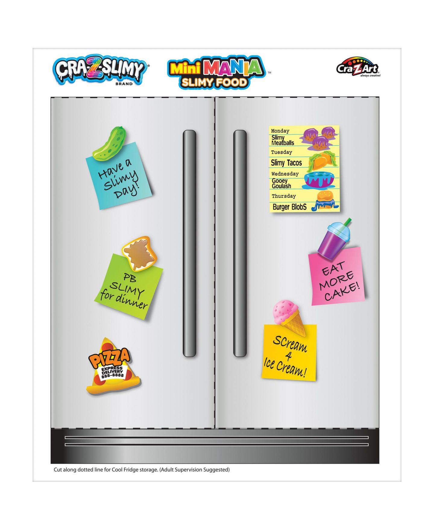 Детские игрушки Cra-Z-Art Mini Mania Slimy Food Scented 10-Piece Set, Ages 6+ — фото 6