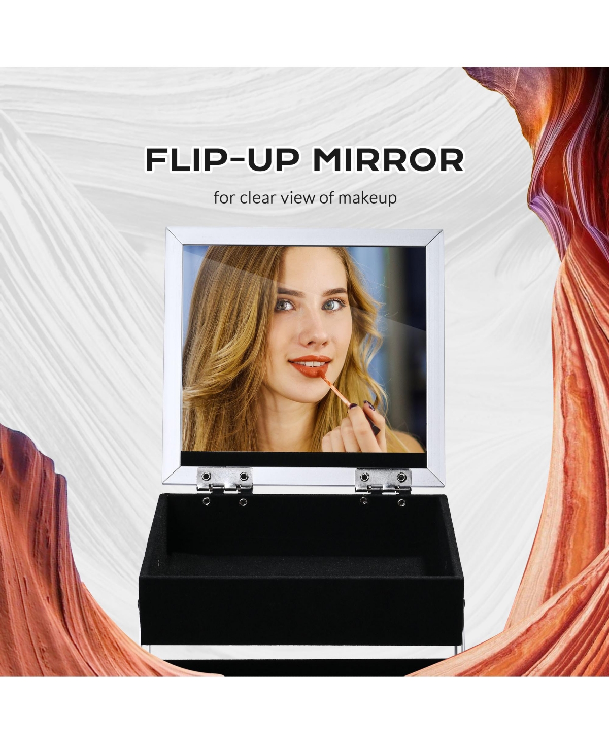 Byootique 2-Piece Makeup Train Case Cosmetic Organizer Kit