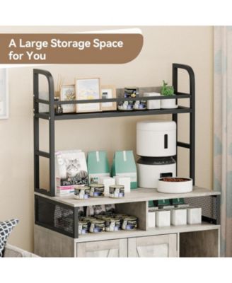 Double Door Litter Box Cabinet Vintage Style, Wooden Cat House, Privacy Protection, Durable Storage for Pets, Gray