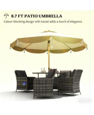 8.7ft Vented Patio Table Umbrella Outdoor Umbrella with Crank 8 Ribs Push Button Tilt