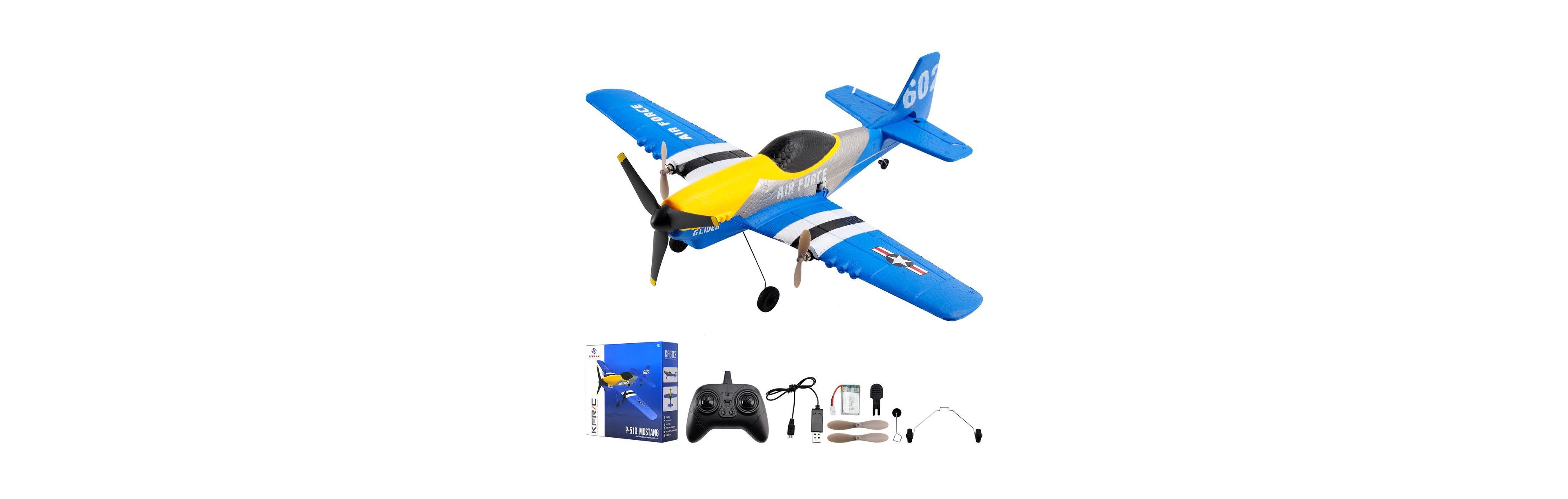 Bruce & Shark 2.4G 3-Channel Rc Plane with Auto-Stable 6-Axis & Durable Epp, Includes 2 Batteries