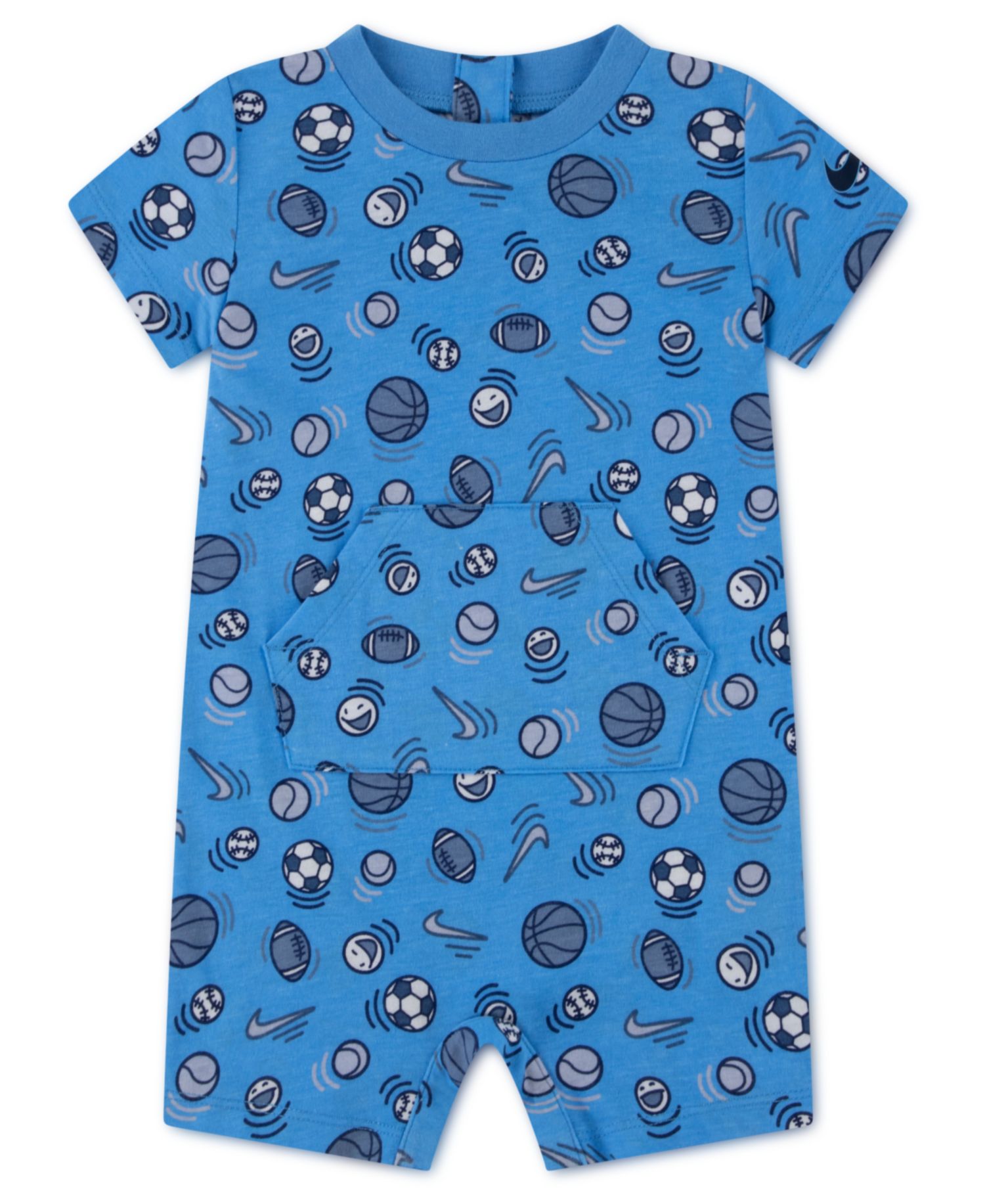 Baby Boys' Sport Ball Crewneck Printed Romper