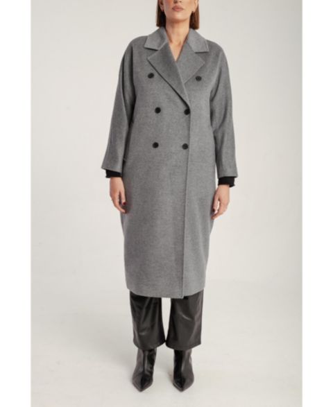 Женские куртки 1982 Women's Cashmere Double Breasted Long Coat
