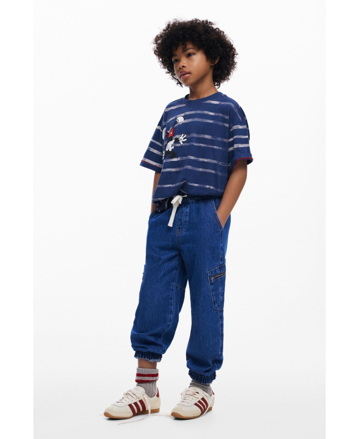 Desigual Boys Boys's Mickey Mouse striped T-shirt