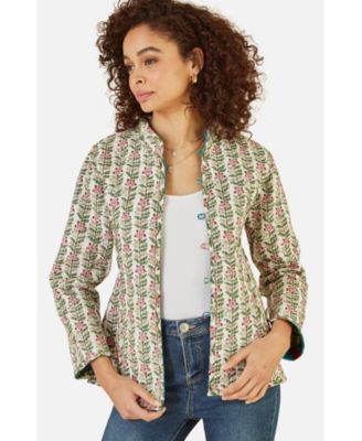 Women's Floral Reversible Cotton Quilted Jacket