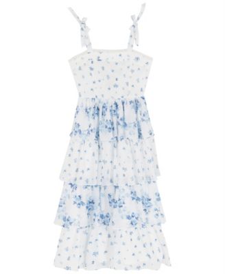 Girls' 7-16 Beaded Soutache Square Neck Dress