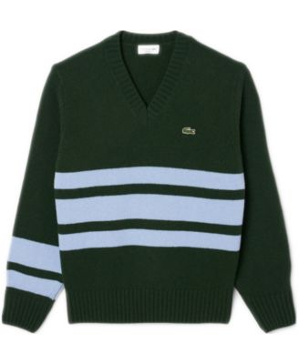Men's Striped V-Neck Sweater