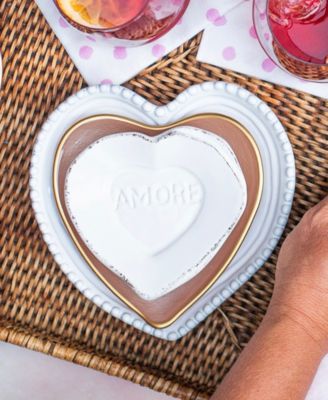 Baroque Glass Heart Cocktail Plate