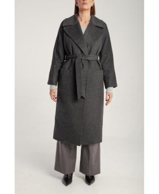 Women's Pure Cashmere Wrap Belted Midi Coat