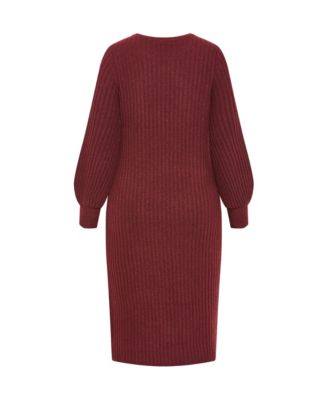 Plus Size Sarah Long Sleeve Rib Dress