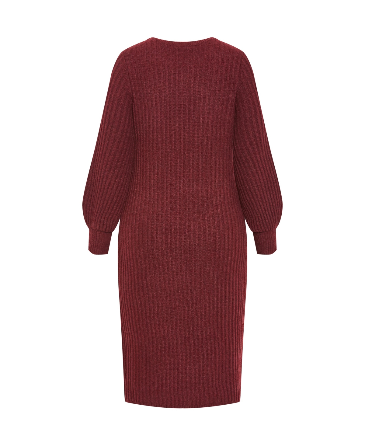 City Chic Plus Sarah Long Sleeve Rib Dress