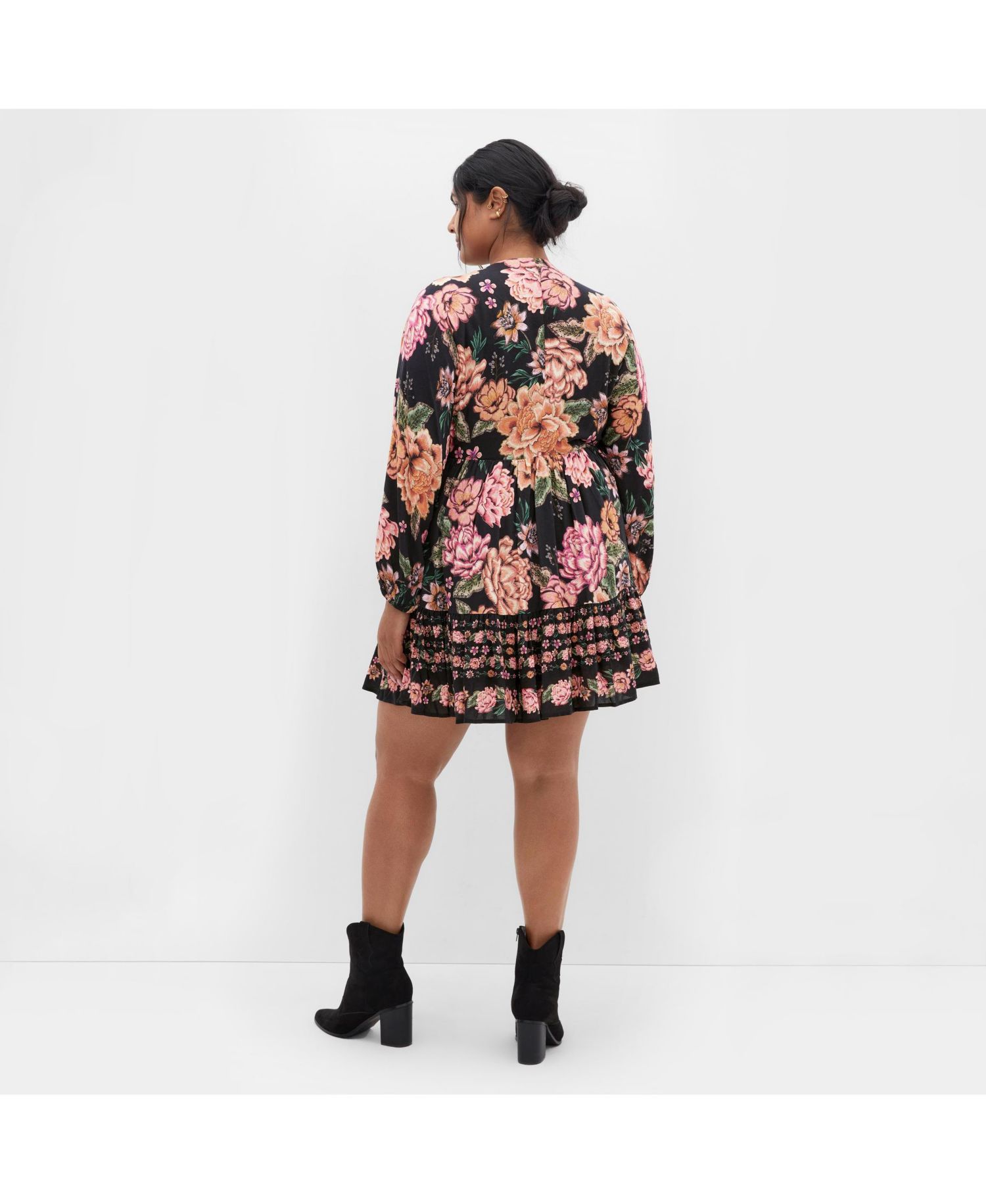 Plus Size Devine Mini Border Dress