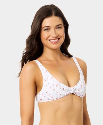 Women's Mini Cherry Smocked Knot Swim Bralette