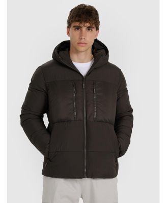 Men's down jacket with synthetic filling - khaki