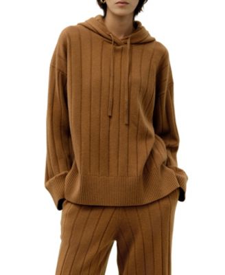 Women's Ribbed Hooded Knit Top