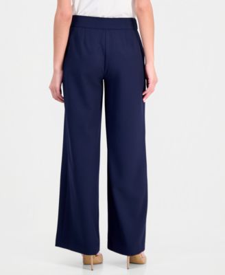 Petite Mid-Rise Wide-Leg Pants