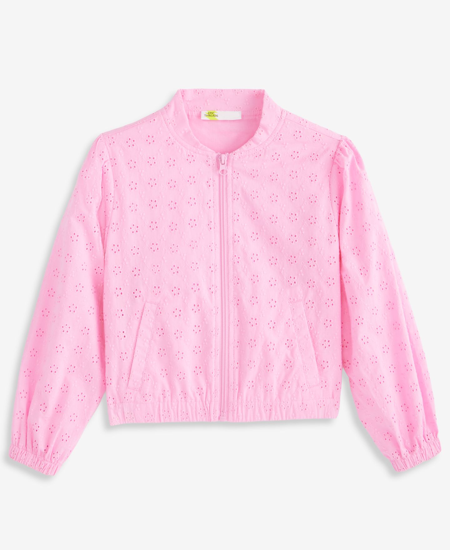 Куртка Epic Threads Cotton Eyelet Bomber Jacket для девочек-малышей, цвет: Bonbon — фото 3