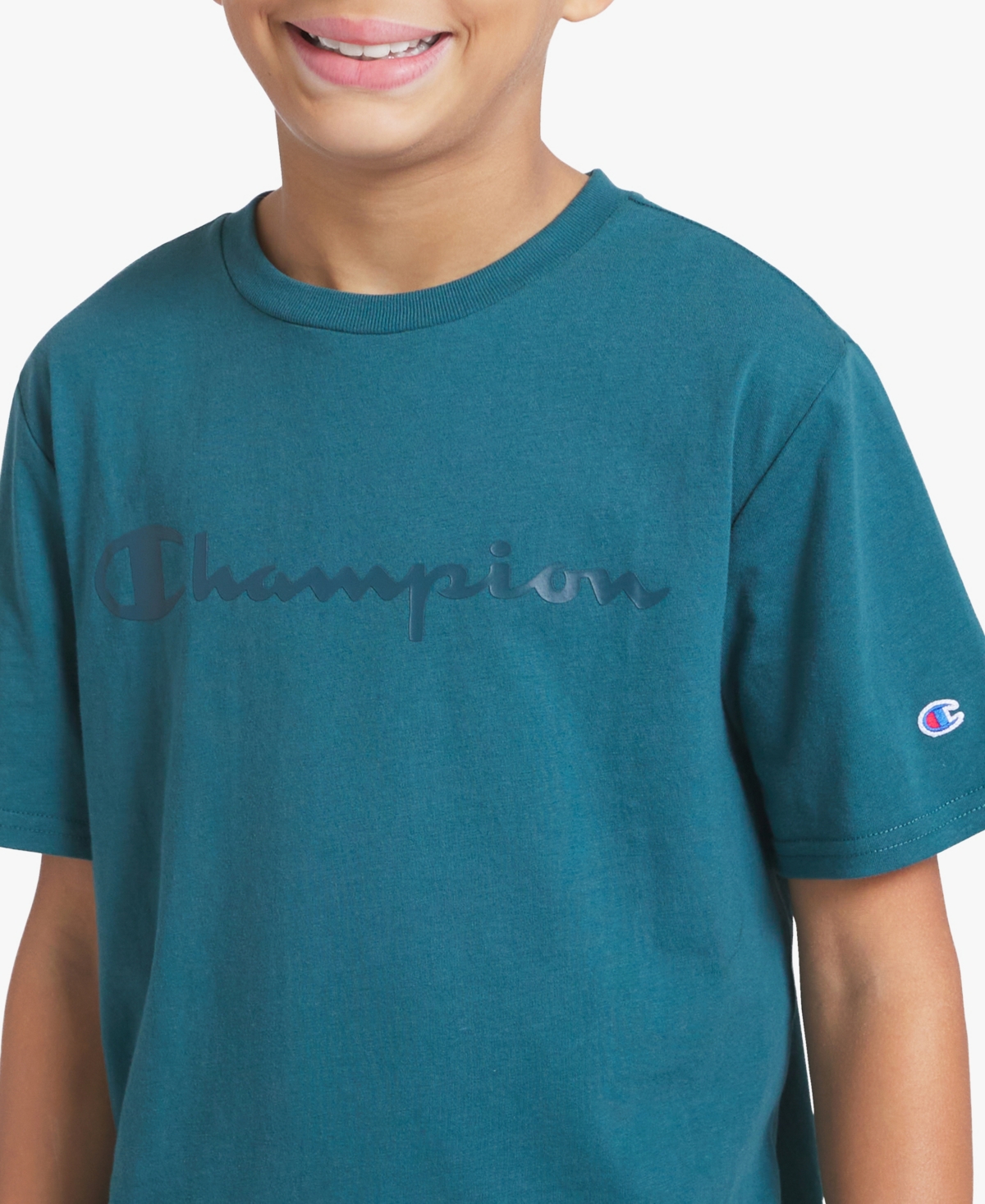 Champion Boys' 8-20 Silicone Logo Crewneck T-Shirt