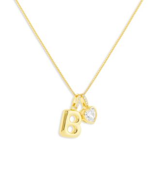 Sterling Silver Initial Charm Necklace in Holiday Ornament, Macy's Exclusive