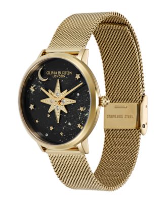 Women's Celestial Nova Gold Tone Stainless Steel Mesh Bracelet Watch, 35mm