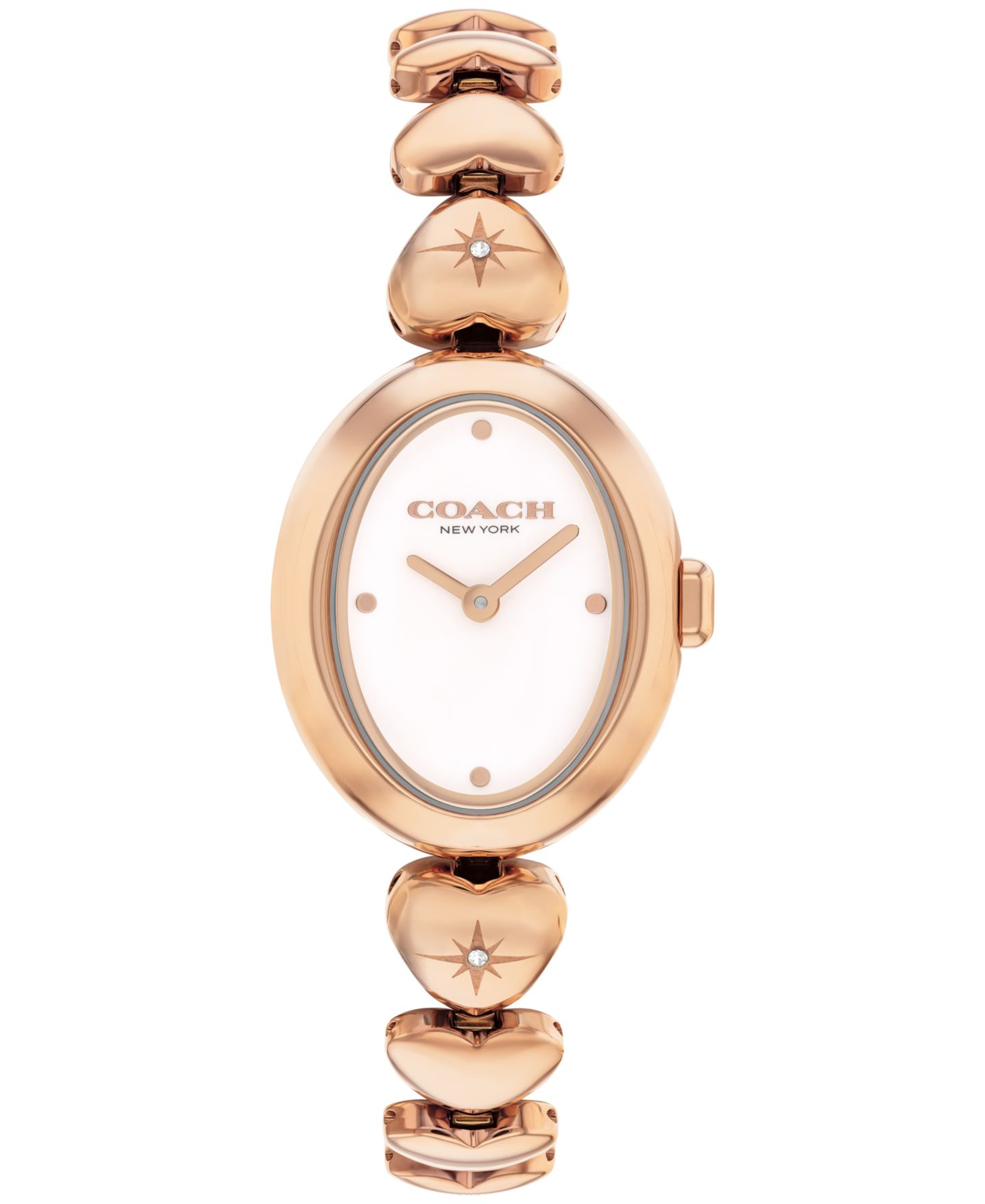 Женские часы Coach Sammy Rose Gold Tone Stainless Steel Heart Bracelet Watch, 22.5mm — фото 1