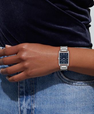 Unisex Elliot Silver Tone Stainless Steel Bracelet Watch, 32x26mm