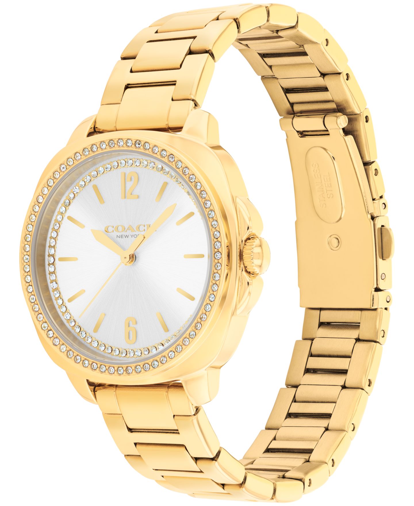 Женские часы Coach Kitt Gold Tone Stainless Steel Bracelet Watch, 34mm — фото 3
