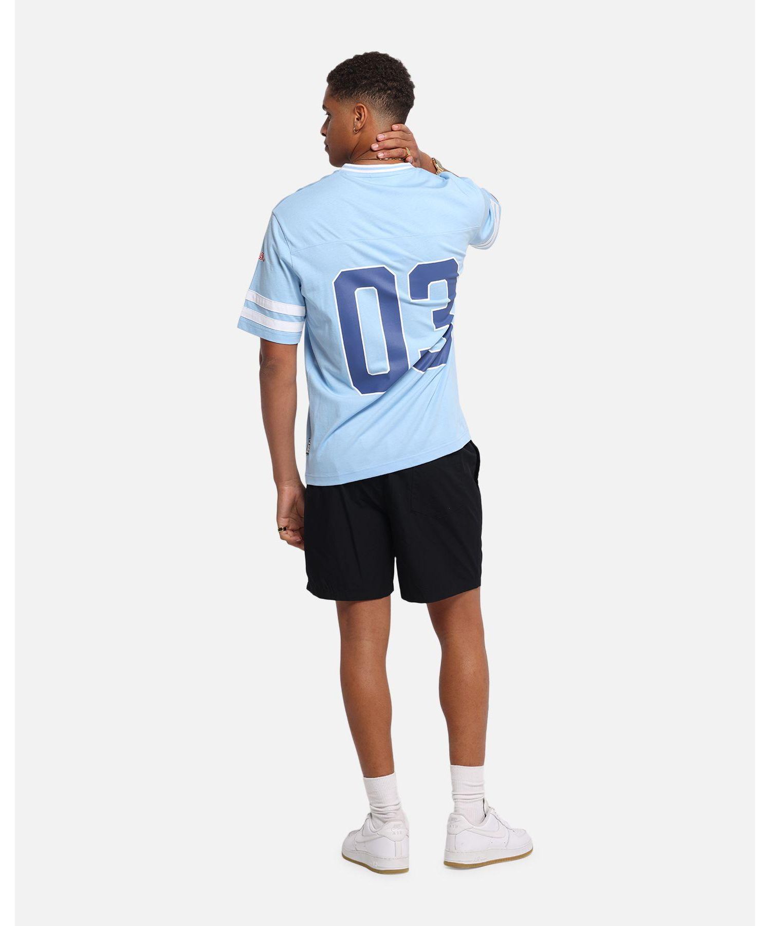 Men's Rose Football T-Shirt - Light Blue L