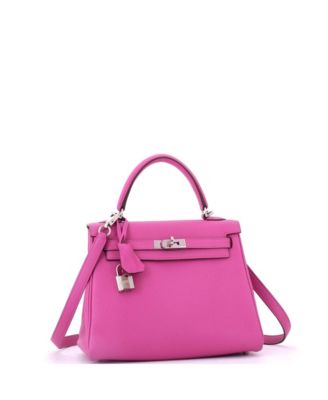 Kelly 25 Handbag Pink Togo with Palladium Hardware