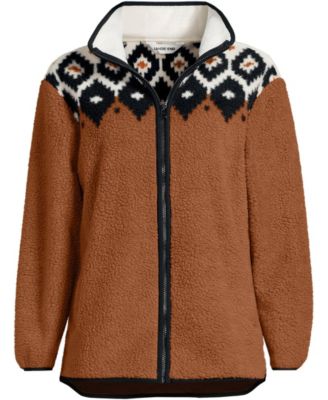 Women's Print Cozy High Pile Full Zip Fleece Jacket