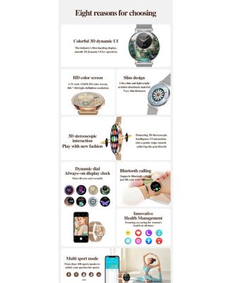 H06 Women s AMOLED Smartwatch Stylish round dial, aluminum frame, fitness tracker for daily wear & sports.