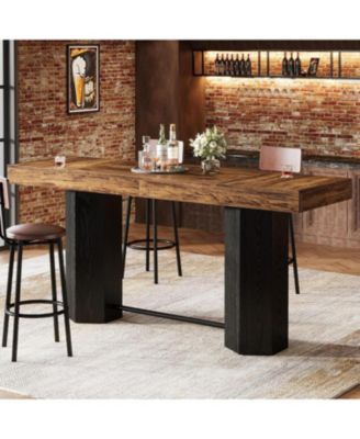 70.9" Extra Long Bar Table, Industrial Counter Height Table