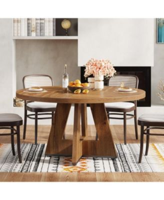 Round Dining Table for 4, 47 Inch Wide