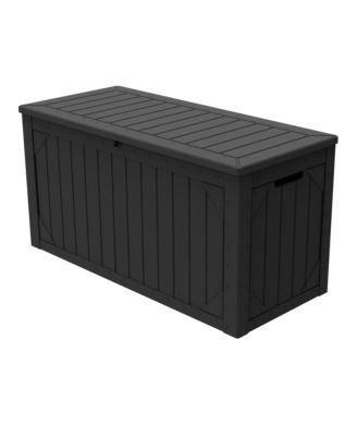 100 Gallon Storage Box, Large Outdoor Deck Box for Patio Furniture Cushions, Garden Tools