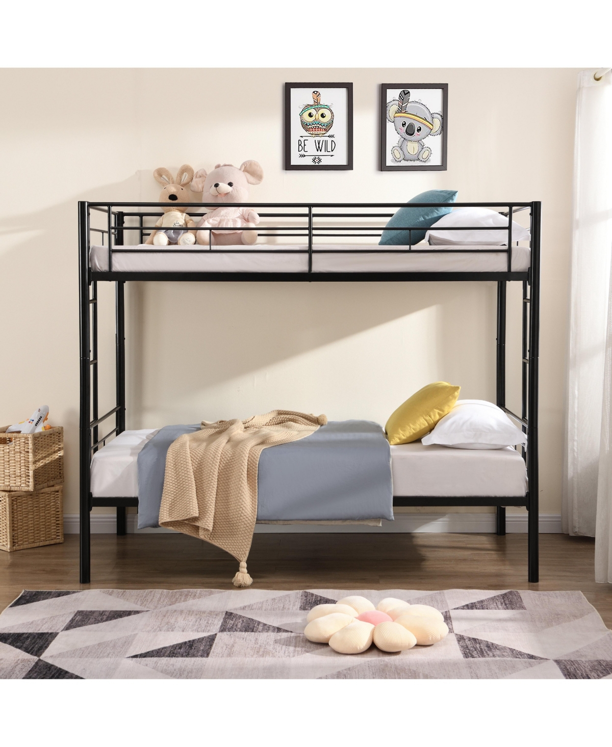 Boyel Living 78.00"L Metal Bunk Bed Twin Over Twin