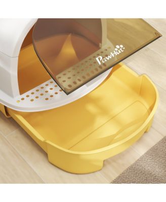 Cat Litter Box, Cove Kitty Litter Box with Lid, Scoop,